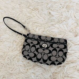 Coach Black and Gray Signature Wristlet